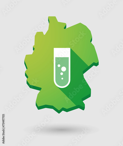 Germany map icon with a chemical test tube