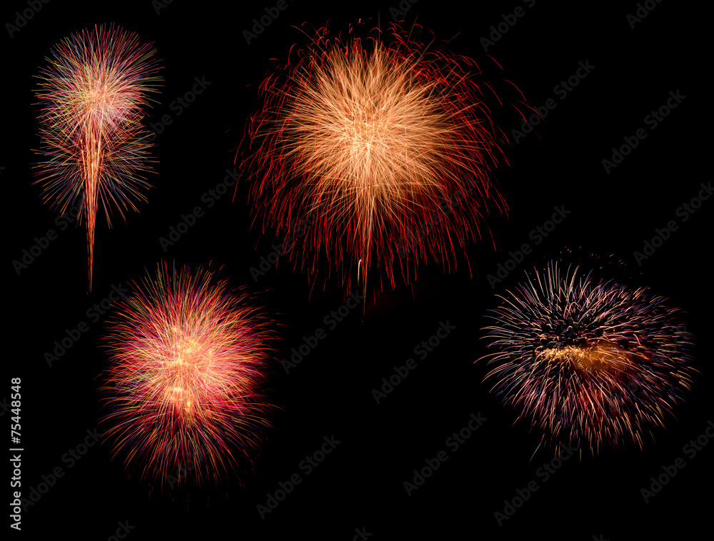 variety colorful mix of firework