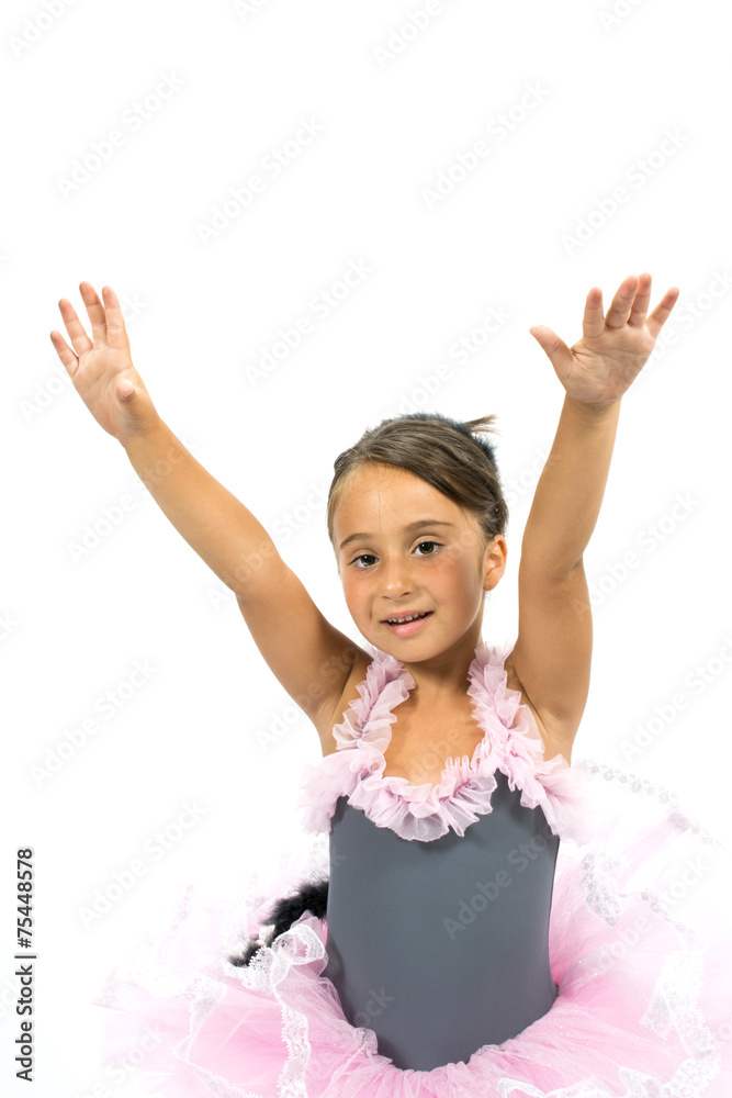 Beautiful little girl posing in ballet with tutu Beautiful little girl posing in ballet with tutu