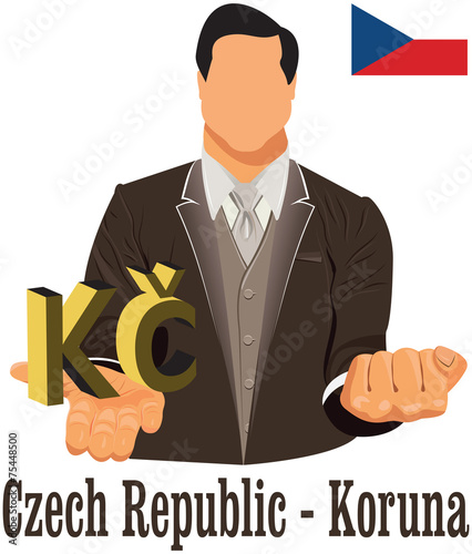 Czech Republic national currency koruna symbol representing mone