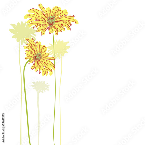 Sketching floral, vector background.