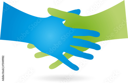 Logo, Handschlag, Zwei Hände