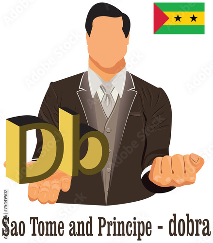 Sao Tome and Principe national currency symbol dobra representin