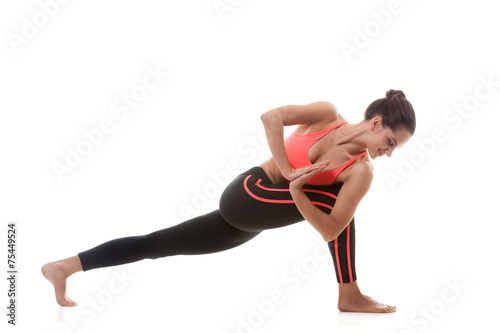 Sporty girl practices