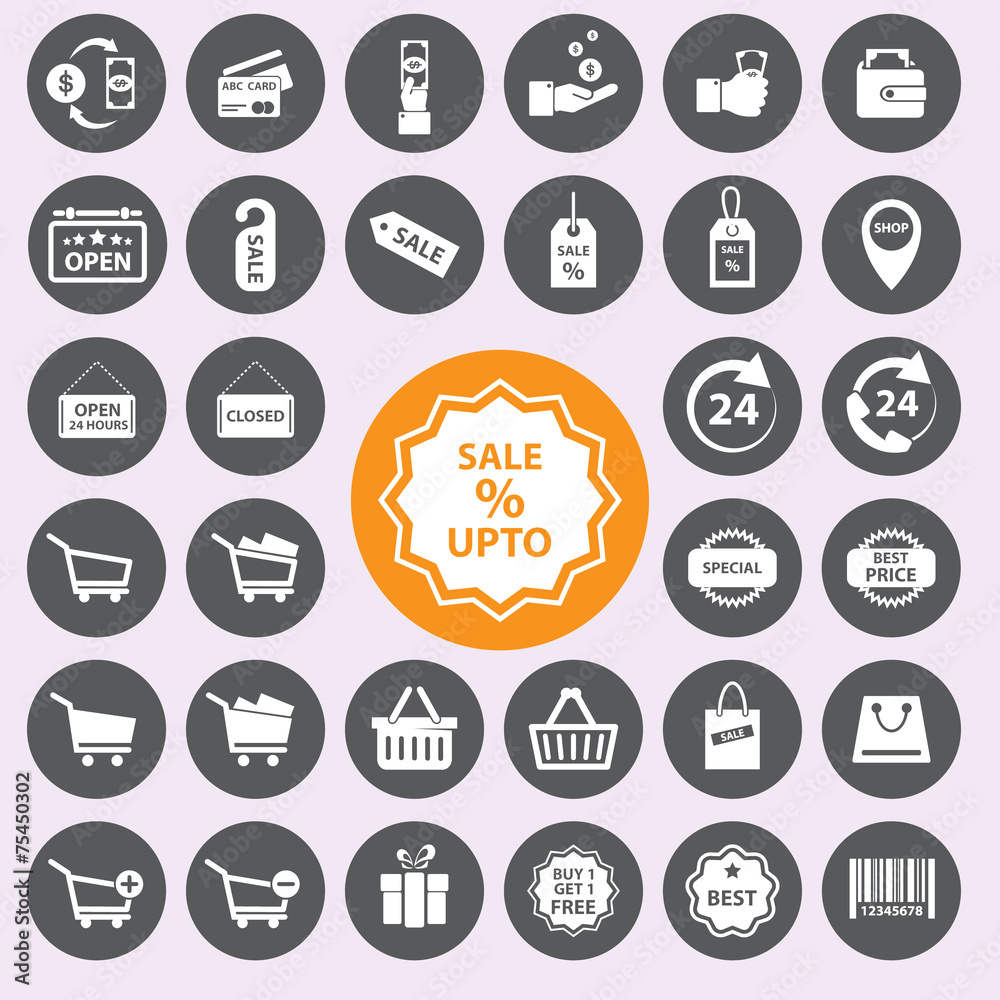 Shopping icons set. Vector/EPS10. Shopping icons set. Vector/EPS10.