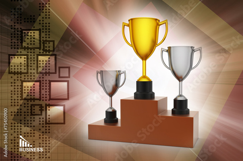 Three trophy isolated in