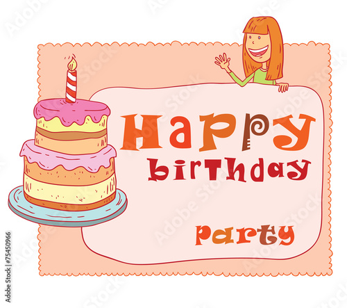 Birthday party design card  vector illustration.