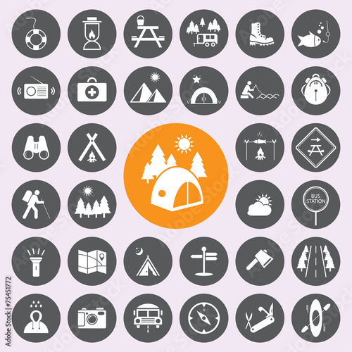Camping icon set