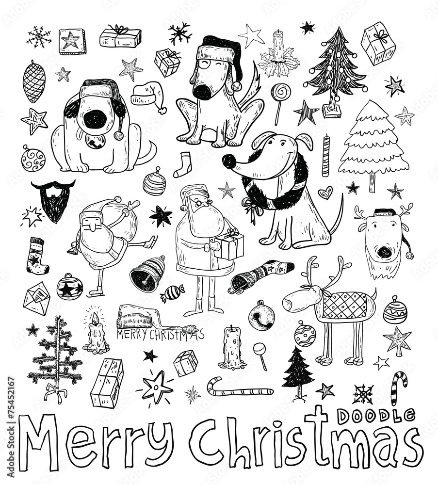 Fototapeta premium Doodle Christmas element. vector illustration.