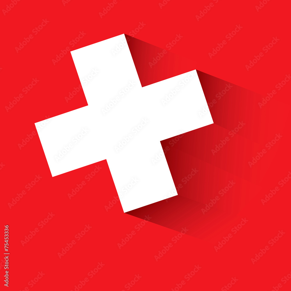 Obraz premium swiss flag background with shadow