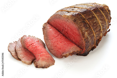 roast beef isolated on white background