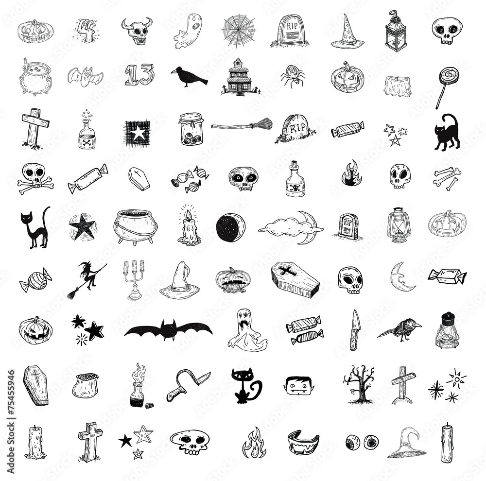 Halloween doodles elements. vector illustration Halloween doodles elements. vector illustration