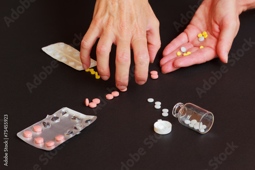 a woman abusing medicines photo