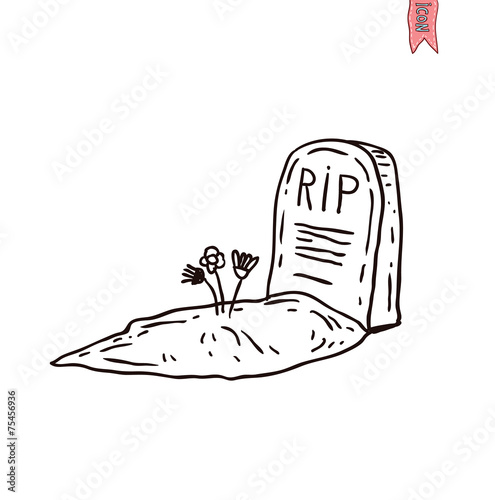 Tombstone halloween icon. vector illustration.