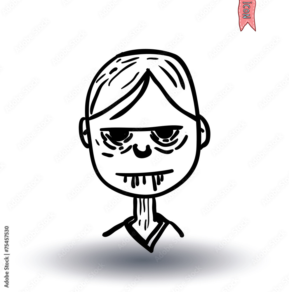 zombie cartoon character, vector illustration. zombie cartoon character, vector illustration.