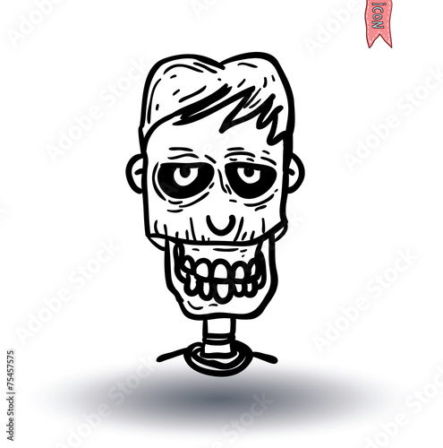 zombie cartoon character  vector illustration.