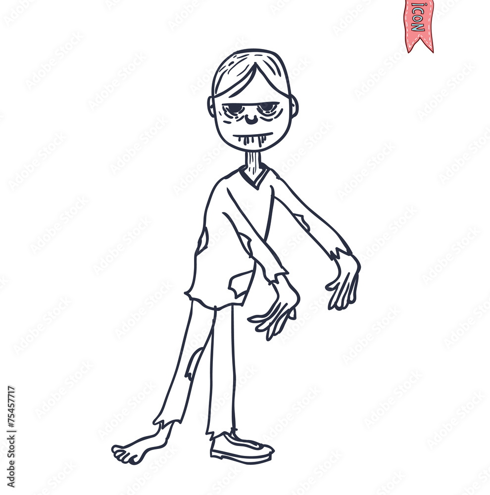 zombie cartoon character, vector illustration. zombie cartoon character, vector illustration.