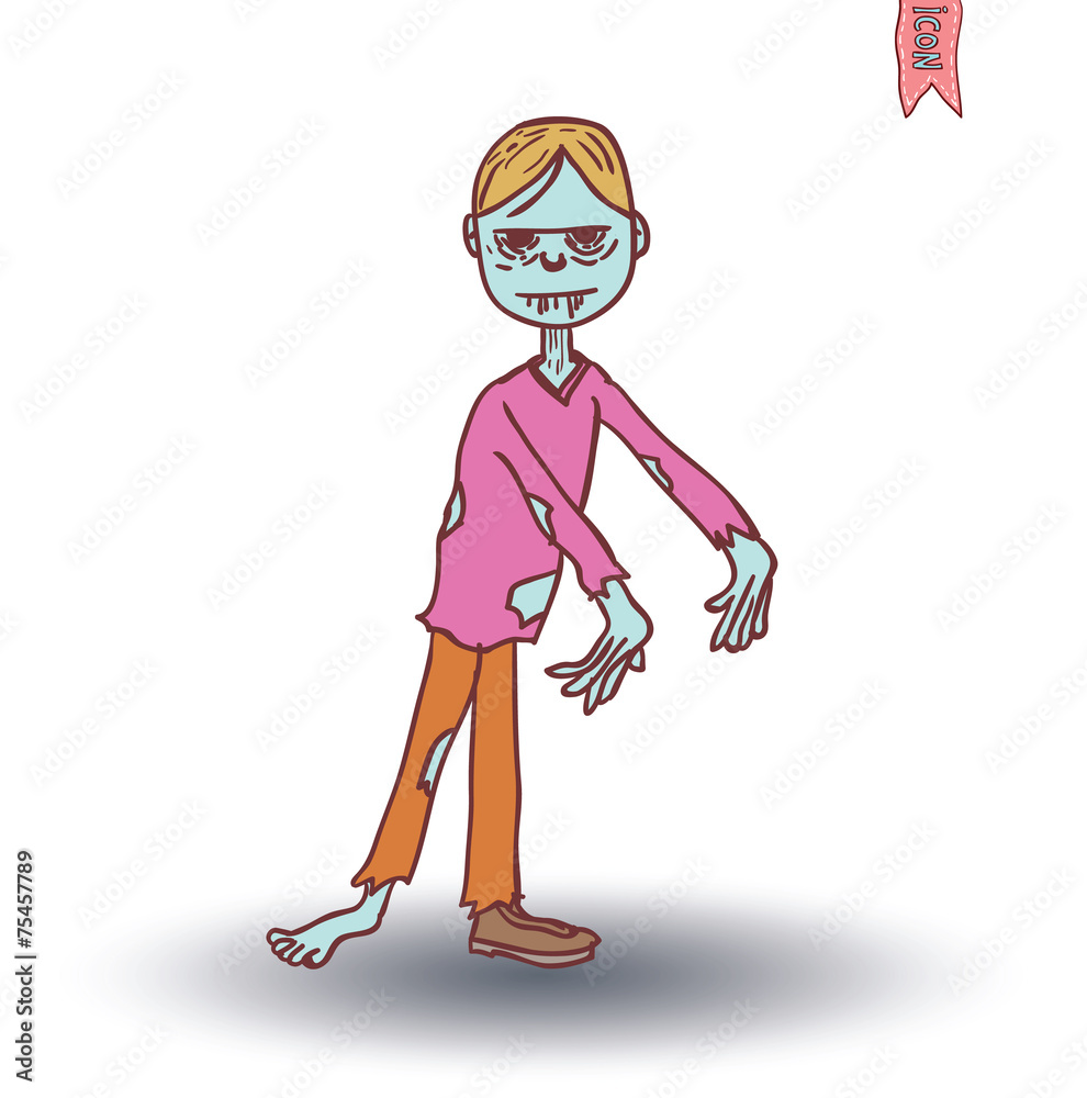 zombie cartoon character, vector illustration. zombie cartoon character, vector illustration.