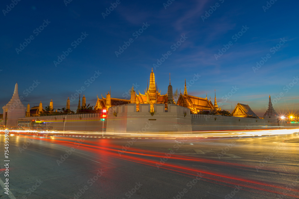 The grand palace in the night