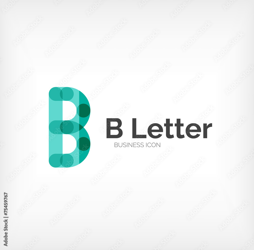 B letter logo, minimal line design
