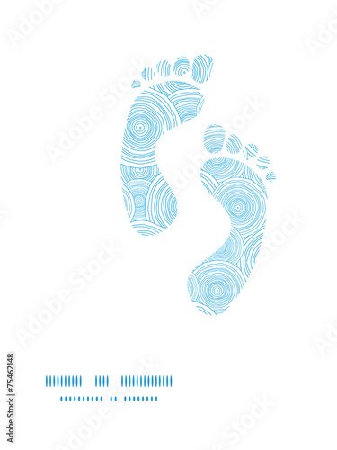 Vector doodle circle water texture footprints silhouettes