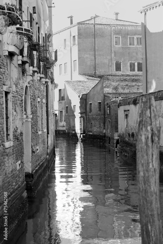 Venice canals in black and white © mattiaath