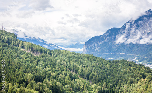 Aerial view of Innsbruck city in Austria