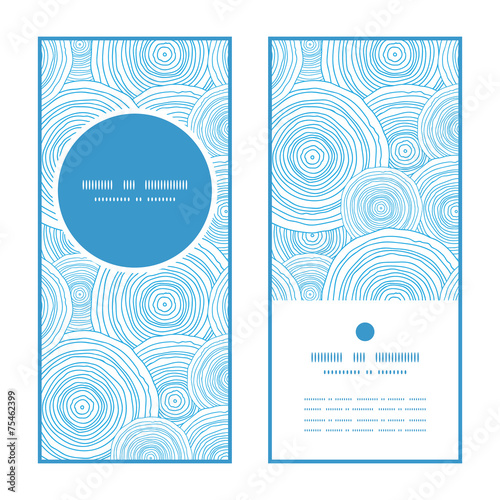 Vector doodle circle water texture vertical round frame pattern