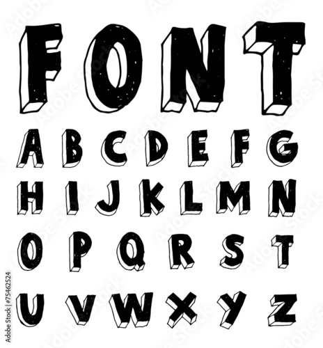 Hand drawn alphabet. vector