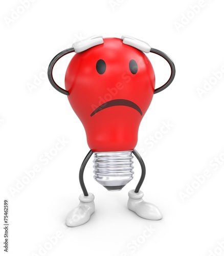 Sad lamp with ugly face