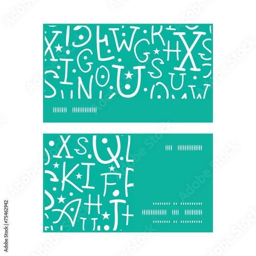 Vector white on green alphabet letters horizontal stripe frame