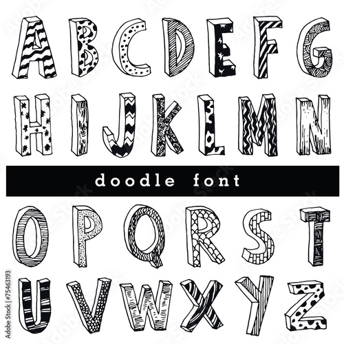font doodle, vector