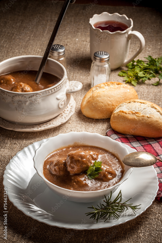 Meatballs in the sauce. Meatballs in the sauce.