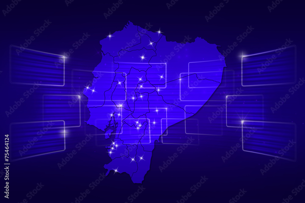 Obraz premium Ecuador Map World map News Communication blue
