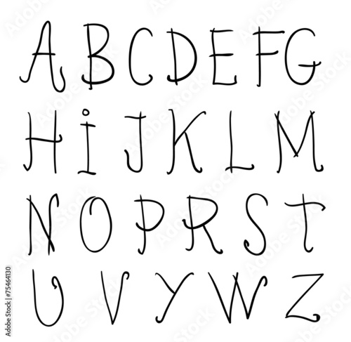 sketch alphabet Hand drawn.