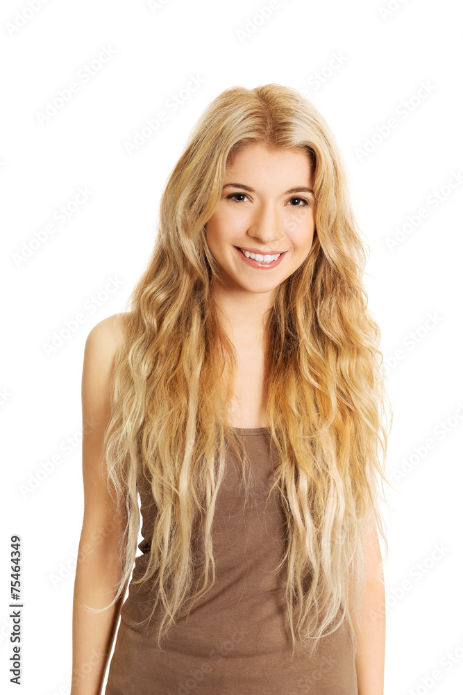 Portrait of smiling young caucasian woman Portrait of smiling young caucasian woman