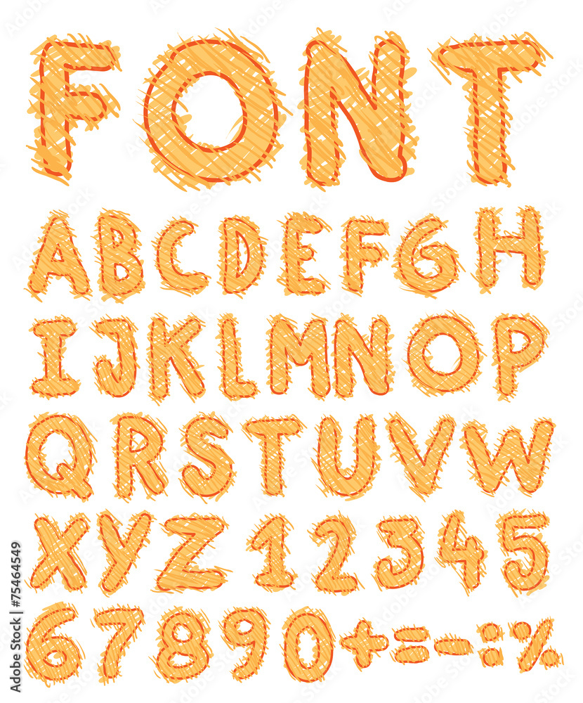 sketch alphabet Hand drawn.