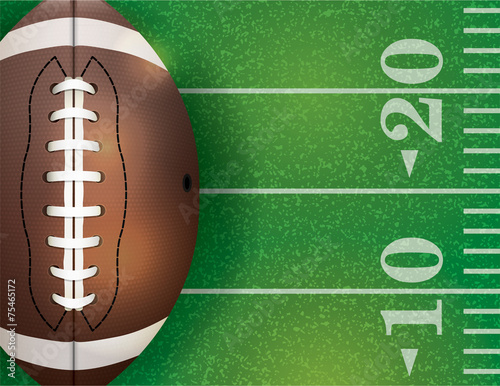 American Football Ball and Field Illustration