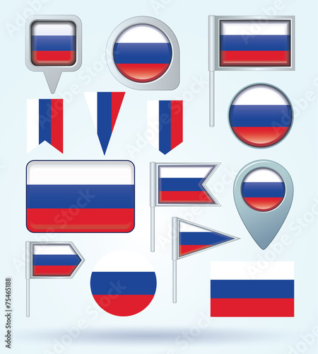Flag set of russia, vector illustration Free Download Flag set of russia, vector illustration - GFXLoad