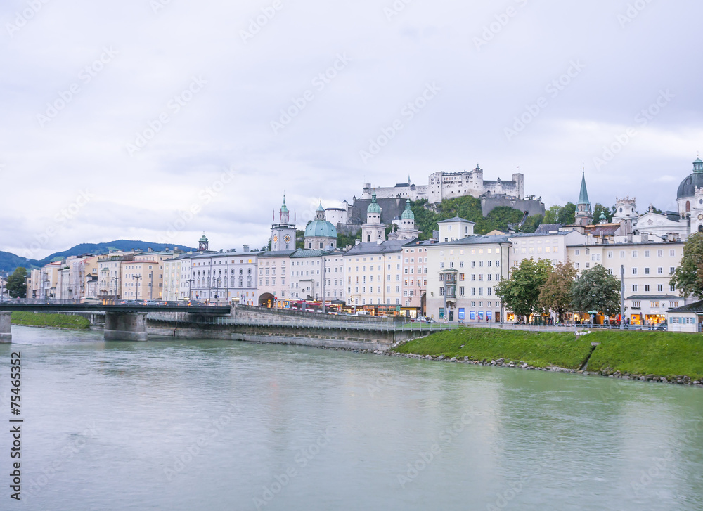 Fototapeta premium SALZBURG, AUSTRIA in rainy day
