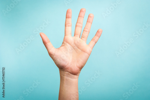 Stop concept with hand up