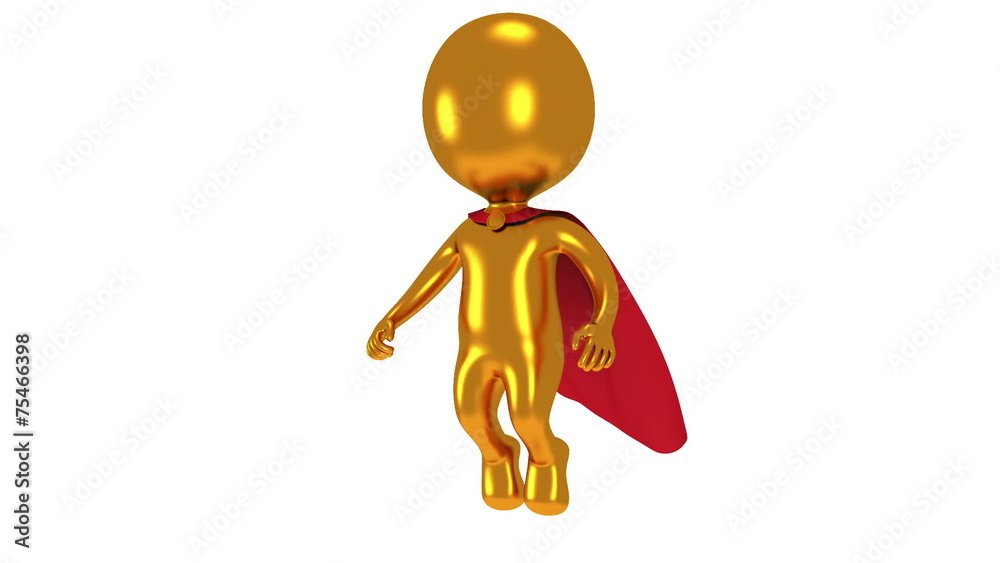 Businessman with suitcase hanging under gold parachute Businessman with suitcase hanging under gold parachute