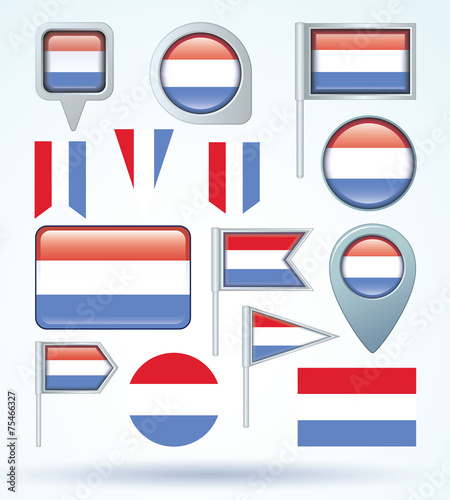 Flag set of Luxembourg, vector illustration Free Download Flag set of Luxembourg, vector illustration - GFXLoad
