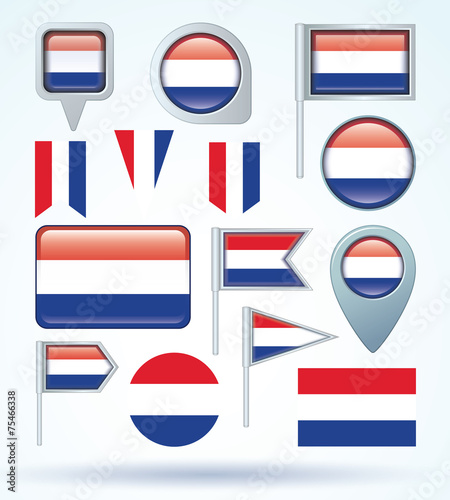 Flag set of netherlands, vector illustration Free Download Flag set of netherlands, vector illustration - GFXLoad
