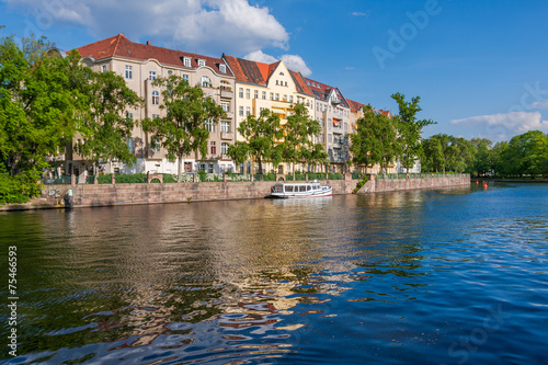 Houses in Berlin on the river bank