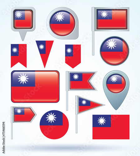 Free Download Flag set of Taiwan, vector illustration - GFXLoad