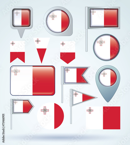 Flag set of Malta, vector illustration Free Download Flag set of Malta, vector illustration - GFXLoad