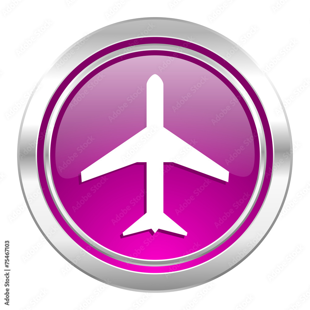 plane violet icon airport sign