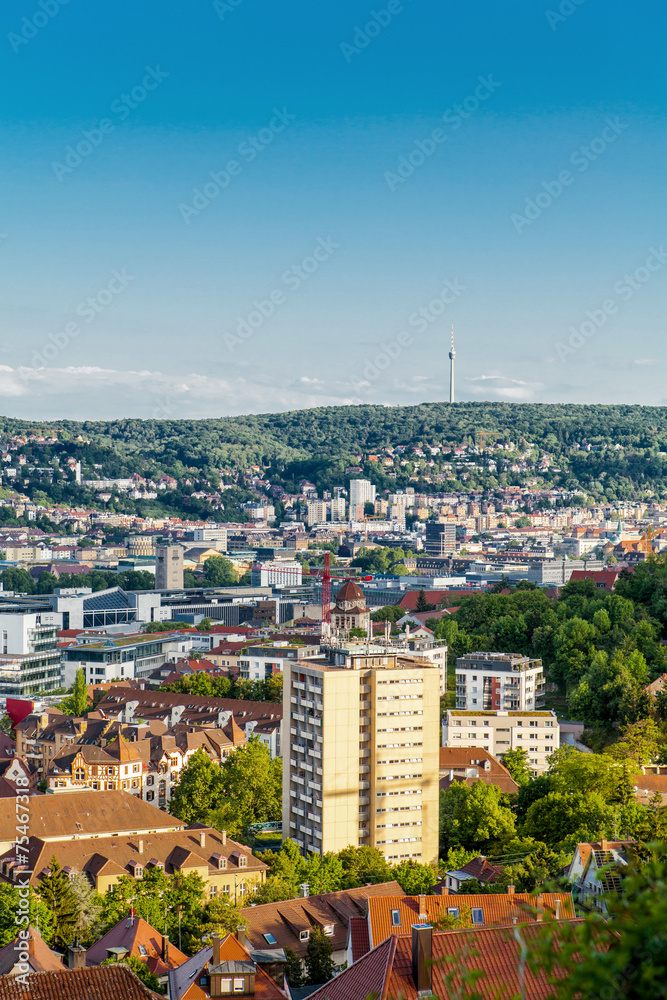 Scenic rooftop view of Stuttgart, Germany