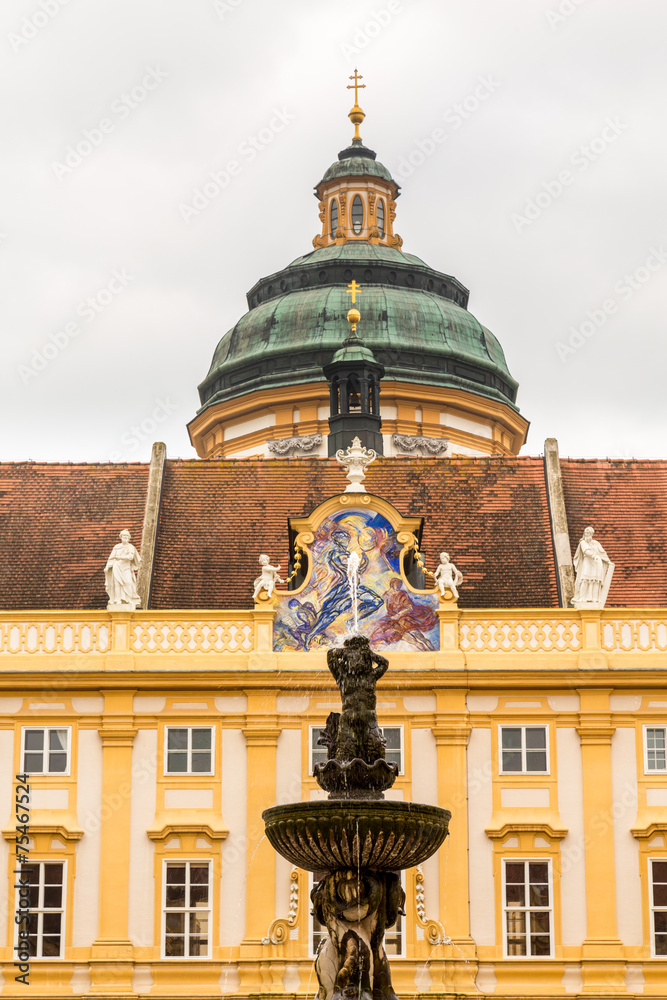 Exterior of Melk Abbey in Austria